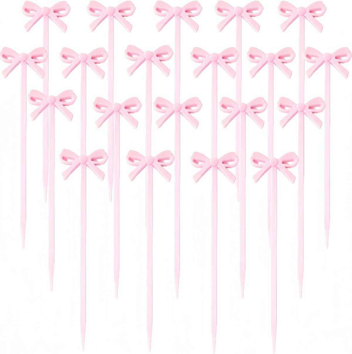 Pink Bow Cocktail Picks, 30pcs
