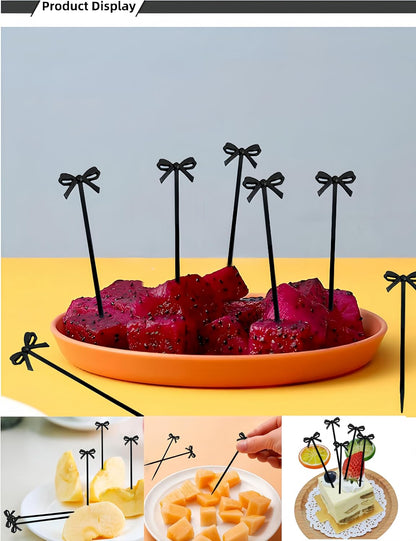 Pink Bow Cocktail Picks, 30pcs