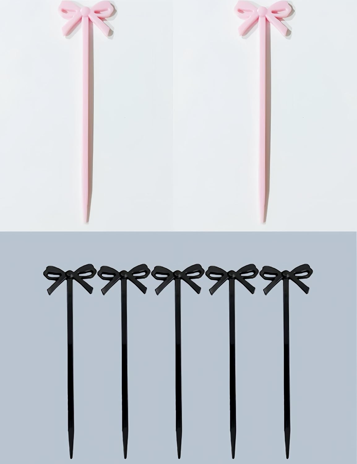 Pink Bow Cocktail Picks, 30pcs
