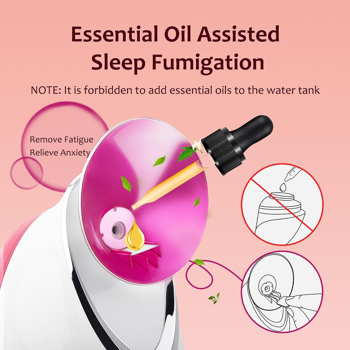 Facial Steamer, Nano Ionic Warm Mist for Facial Deep Cleaning Pink