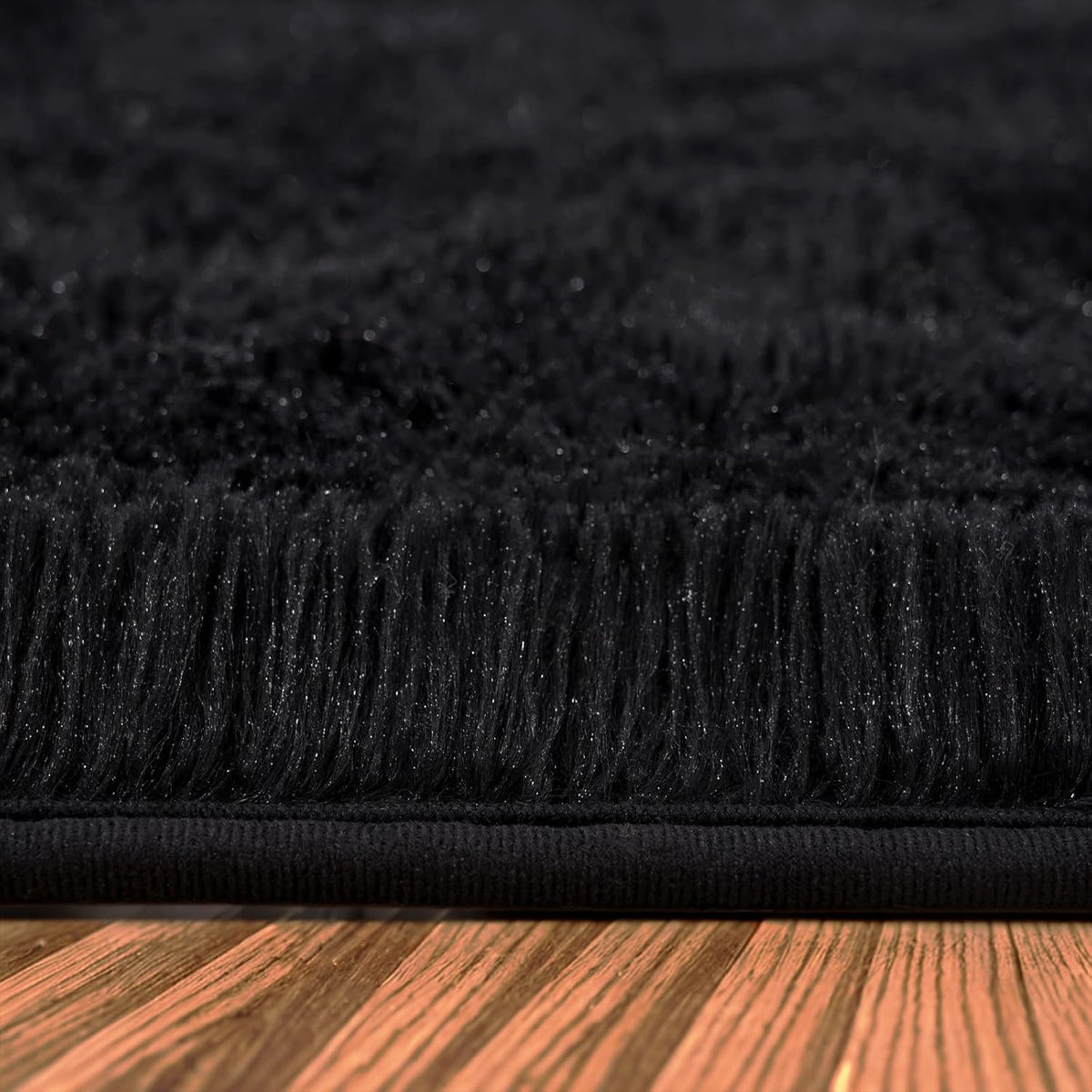Black 2x6 Hallway Runner Rug for Bedroom, Soft Fluffy Entryway Bedside Rugs