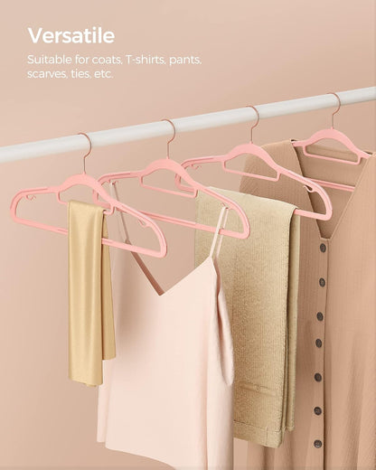 SONGMICS Pack of 50 Coat Hangers, Space-Saving Plastic Clothes Hangers