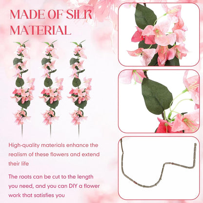 30 Pcs Fake Bougainvillea Bulk Silk Flower UV Resistant, Peach Pink