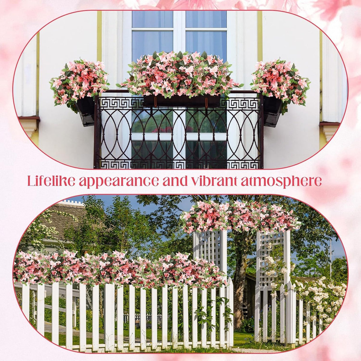 30 Pcs Fake Bougainvillea Bulk Silk Flower UV Resistant, Peach Pink
