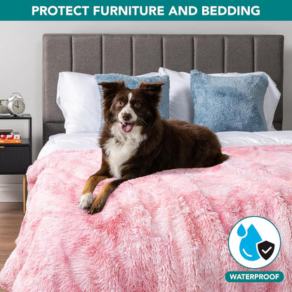 Waterproof Dog Blanket for Couch Protector Throw, 40x60 Tie-Dye Pink