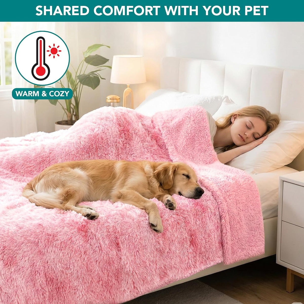 Waterproof Dog Blanket for Couch Protector Throw, 40x60 Tie-Dye Pink