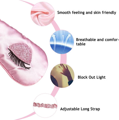 Sleep Mask, Silk Eye Mask Satin Blindfold Travel Eye Cover Eyeshade