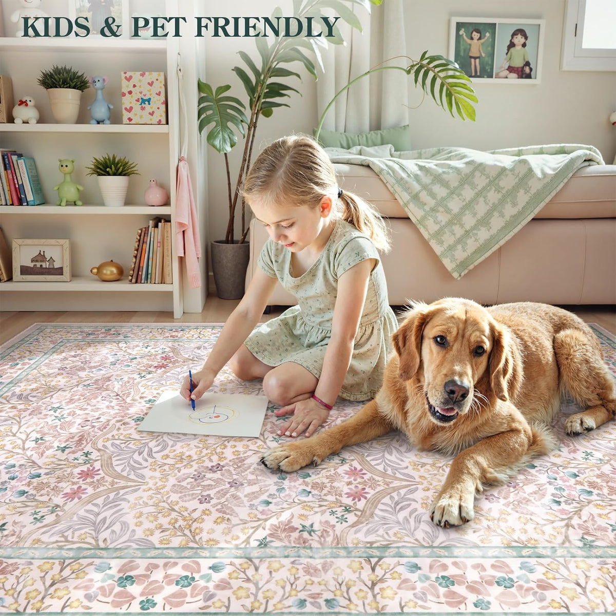 Pink Washable Entryway Rug, 2x3 Small Soft Kitchen Rugs Non Slip