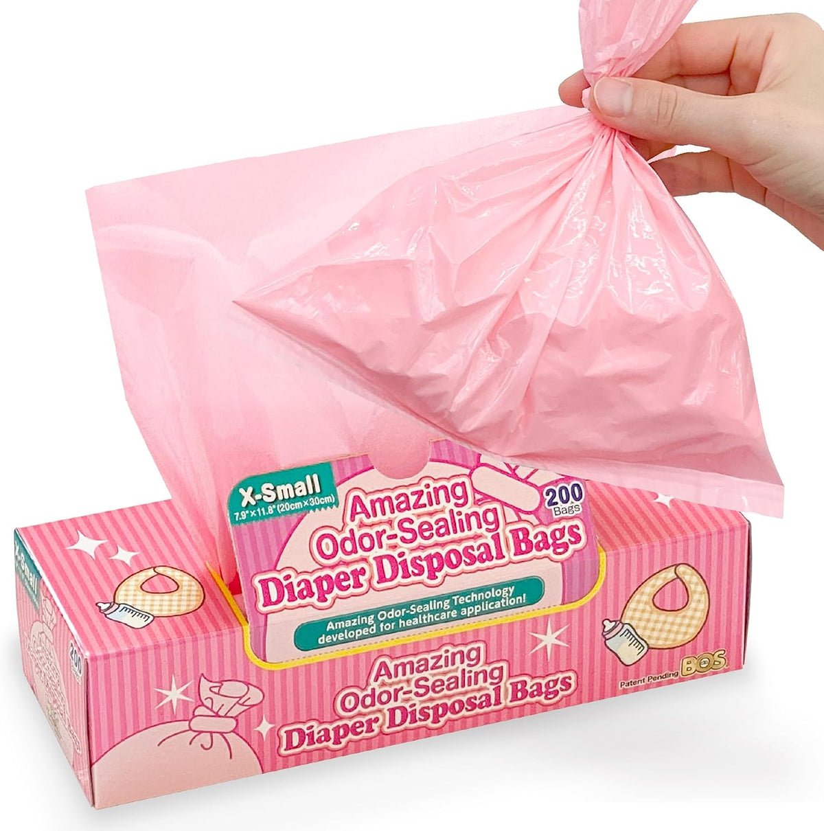 Amazing Odor Sealing Baby Diaper Disposal Bags - Durable and Unscented [Size: XS, Color: Pink] (200 count, Pack of 1) (200 Bags)