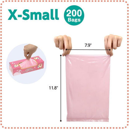 Amazing Odor Sealing Baby Diaper Disposal Bags - Durable and Unscented [Size: XS, Color: Pink] (200 count, Pack of 1) (200 Bags)