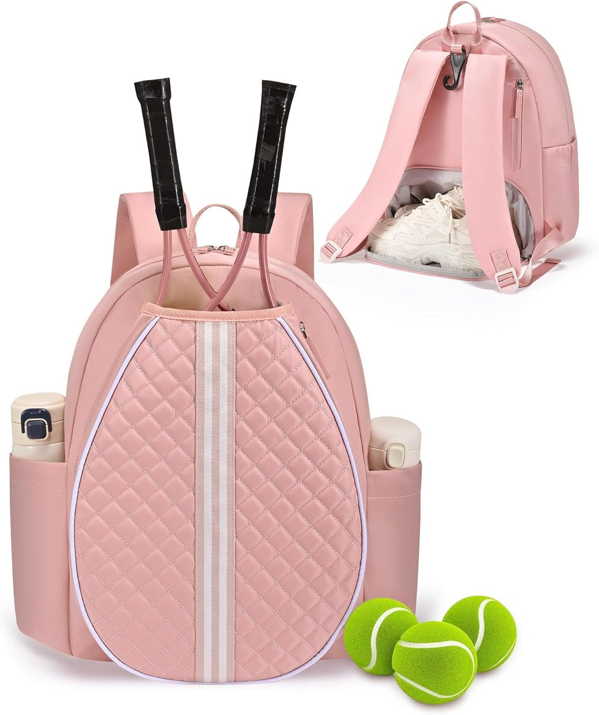 Tennis Bag, Quilted Tennis Bag for Women, Tennis Racket Backpack Bag