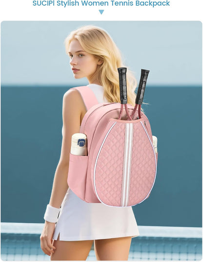 Tennis Bag, Quilted Tennis Bag for Women, Tennis Racket Backpack Bag