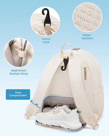 Tennis Bag, Quilted Tennis Bag for Women, Tennis Racket Backpack Bag
