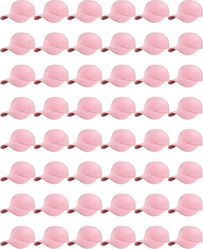 Bulk Plain Blank Baseball Caps Adjustable Back Strap.