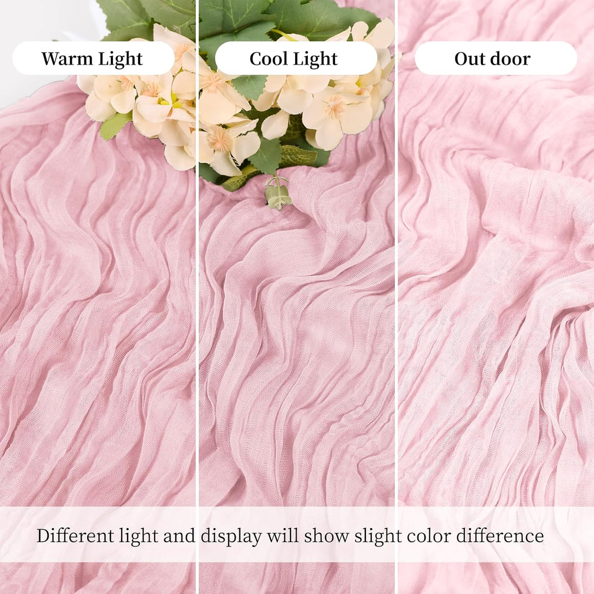 6 Pack Light Pink Cheesecloth Table Runner, 17 x 108 Inch, Gauze Cheese Cloth Table Runner Rustic Sheer Runner for Wedding Birthday Party Baby Shower Table Decor(Light Pink)