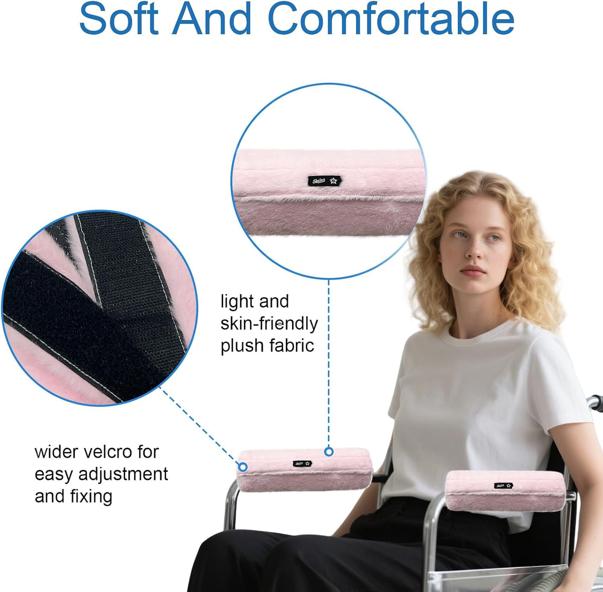 Wheelchair Armrest Pads Covers Fuzzy Desk Chair Arm Pads Soft