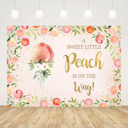 A Sweet Little Peach is On The Way Backdrop for Baby Shower Pink Peach Photography Background for Babyshower It's A Girl Backdrops Oh Baby Banner for Girl Birthday Photo Booth Props 5x3ft