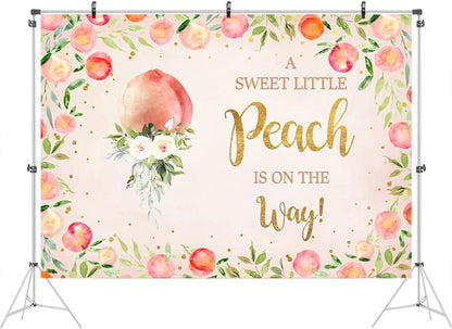 A Sweet Little Peach is On The Way Backdrop for Baby Shower Pink Peach Photography Background for Babyshower It's A Girl Backdrops Oh Baby Banner for Girl Birthday Photo Booth Props 5x3ft
