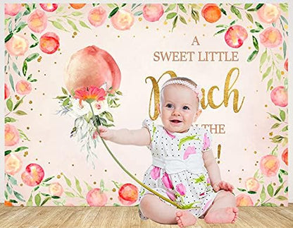 A Sweet Little Peach is On The Way Backdrop for Baby Shower Pink Peach Photography Background for Babyshower It's A Girl Backdrops Oh Baby Banner for Girl Birthday Photo Booth Props 5x3ft