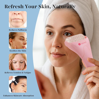 IcyMe Ice Roller for Face & Gua Sha Set, Depuff & Migraine Relief