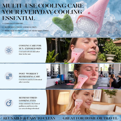 IcyMe Ice Roller for Face & Gua Sha Set, Depuff & Migraine Relief