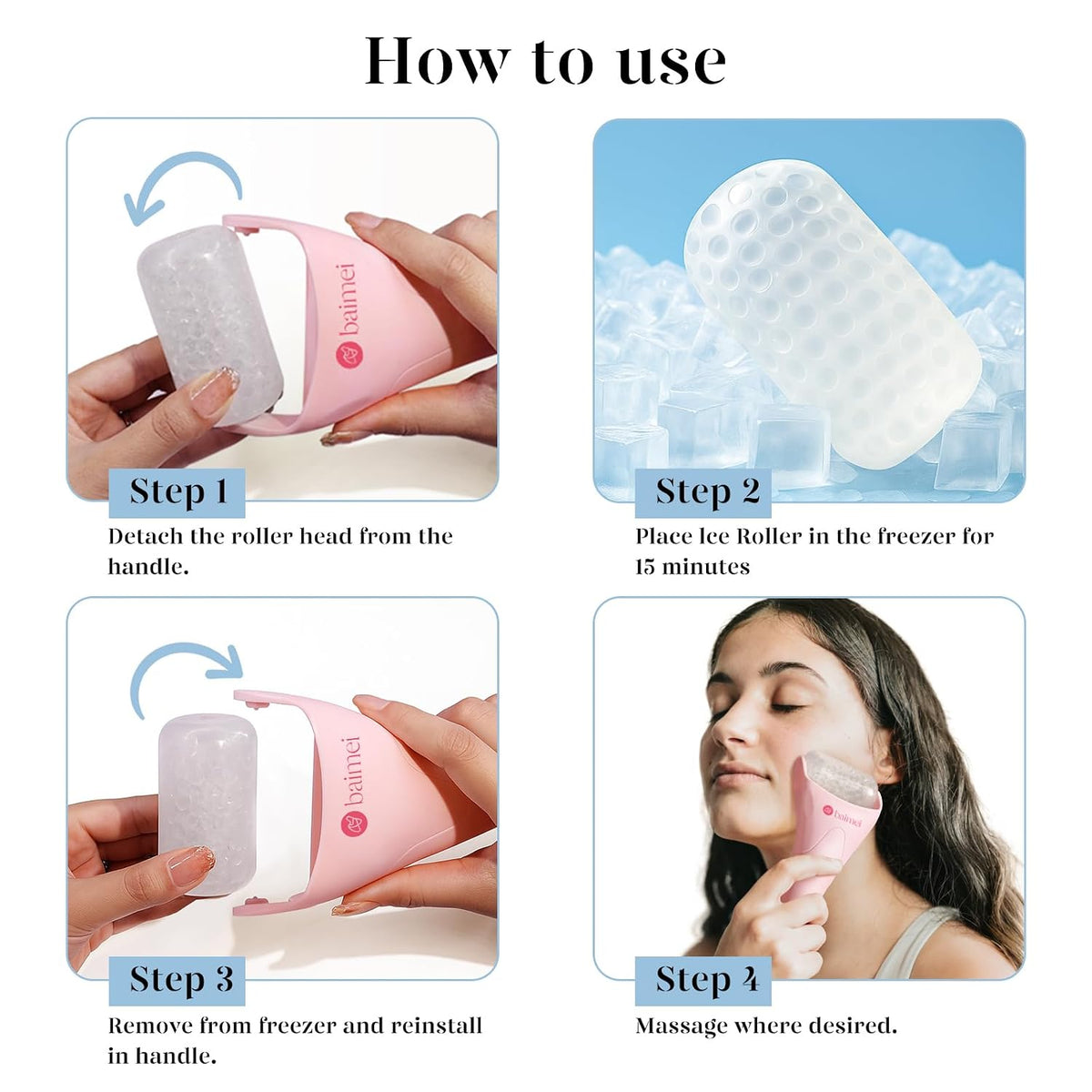 IcyMe Ice Roller for Face & Gua Sha Set, Depuff & Migraine Relief