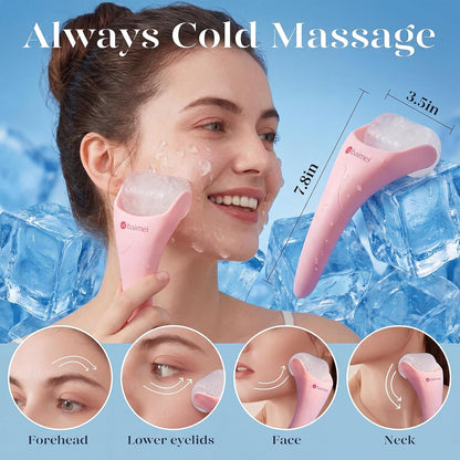 IcyMe Ice Roller for Face & Gua Sha Set, Depuff & Migraine Relief