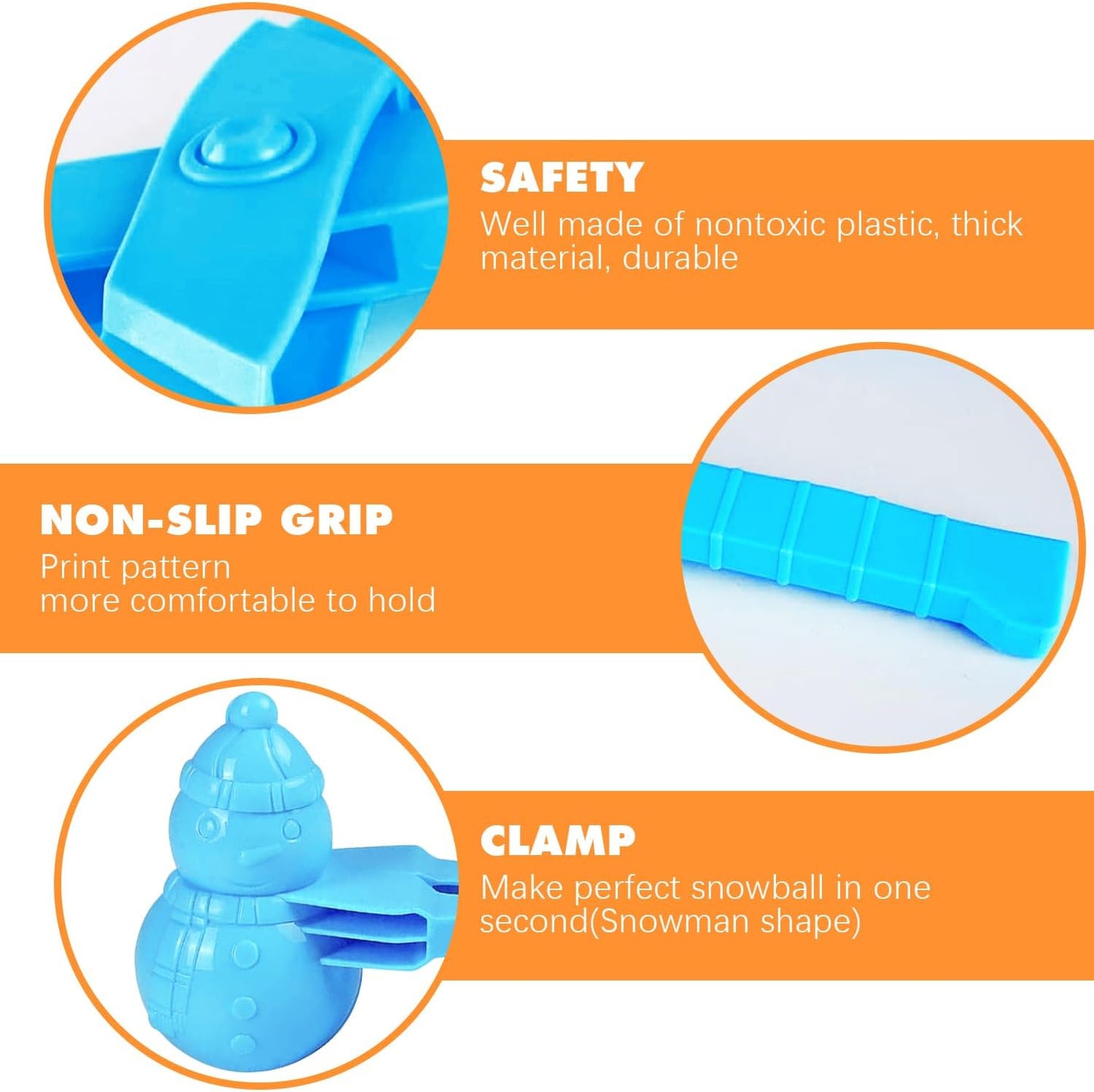 4 Pcs Snowball Maker for Kids, Beach Toys, Clay Ball Maker