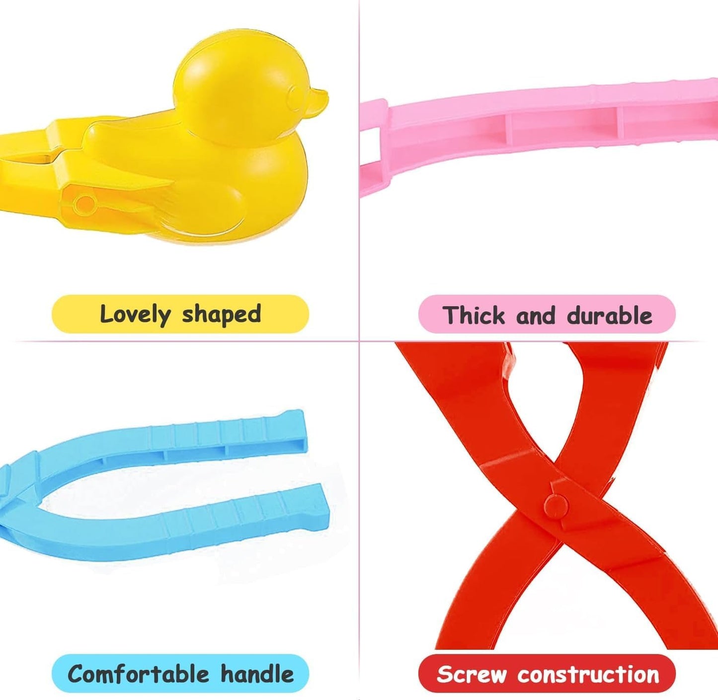 4 Pcs Snowball Maker for Kids, Beach Toys, Clay Ball Maker