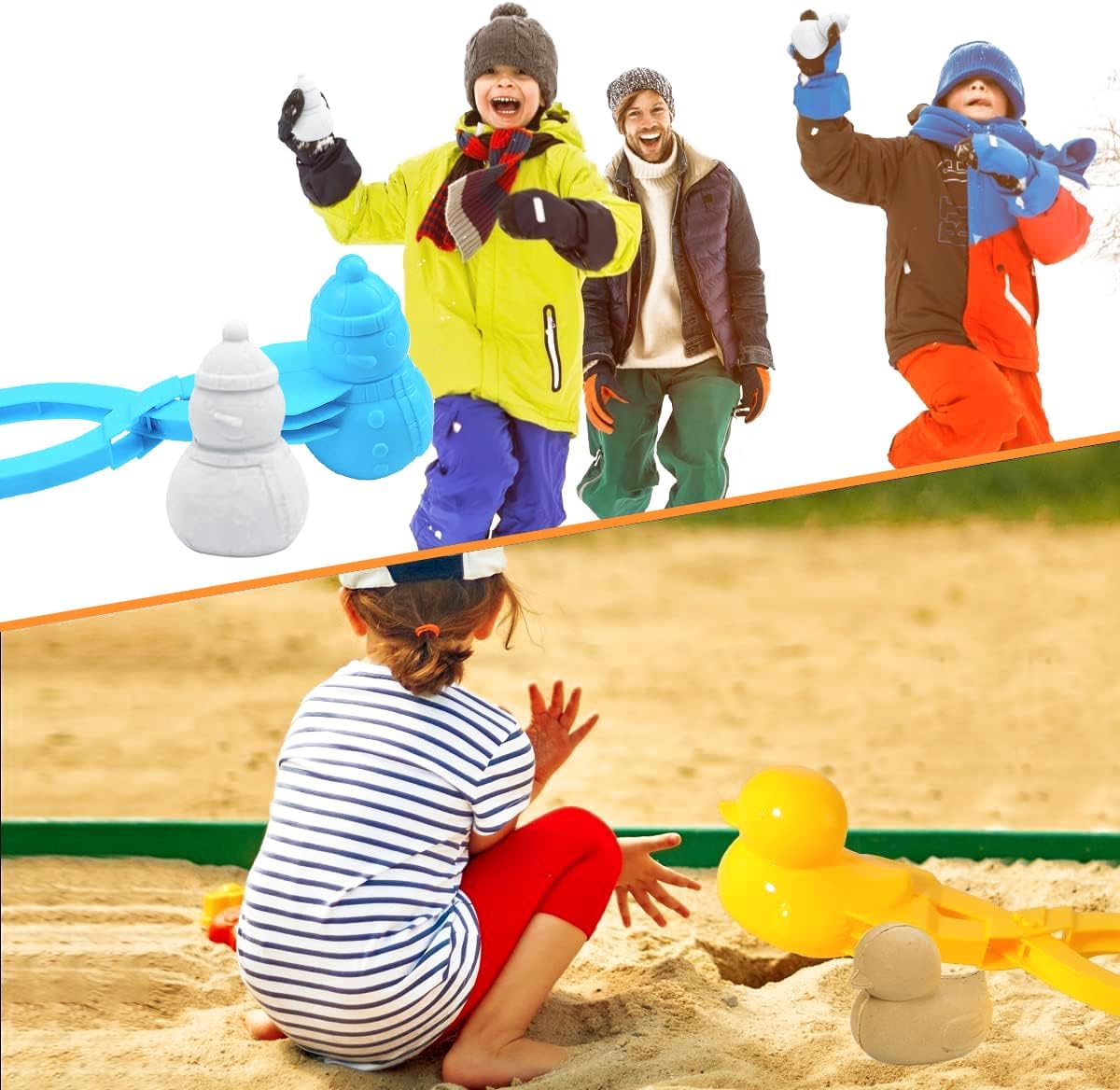 4 Pcs Snowball Maker for Kids, Beach Toys, Clay Ball Maker