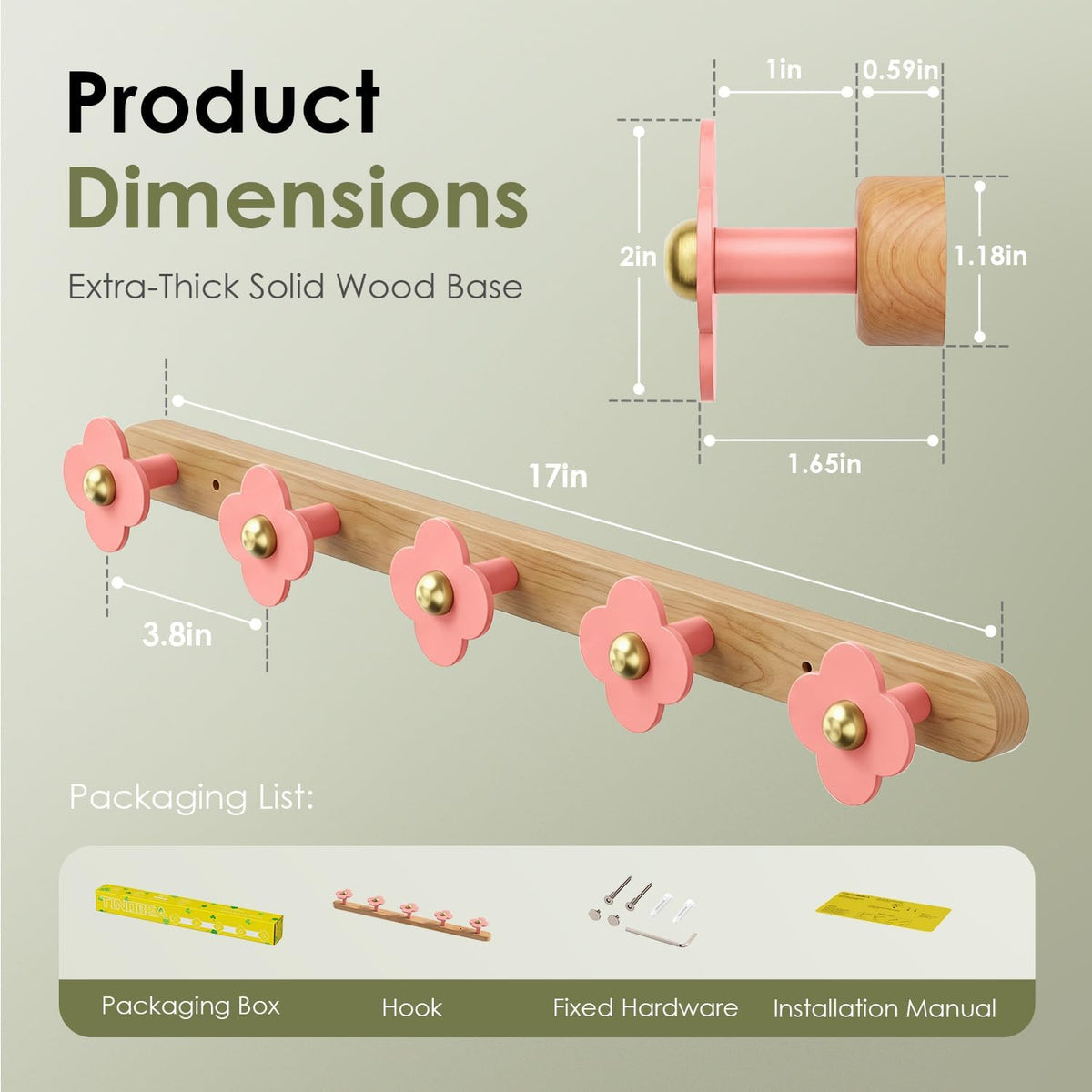 Upgreded Heavy Duty Coat Rack Wall Mount for Entryway, Kids' Room