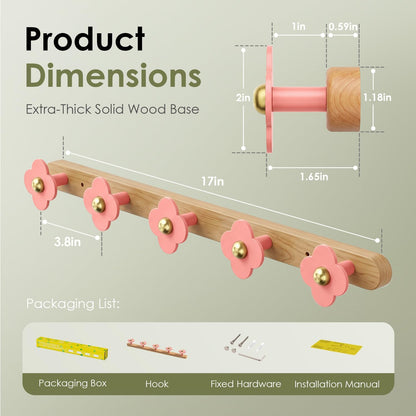 Upgreded Heavy Duty Coat Rack Wall Mount for Entryway, Kids' Room