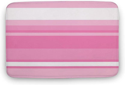 Pink Striped Pattern Bath Mat Rug 24x16, Ultra Soft Bathroom Rug, Non Slip and Absorbent Bath Rug Carpet for Bathroom Floor, Tub and Shower