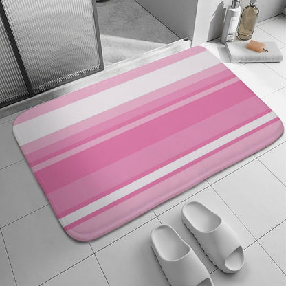 Pink Striped Pattern Bath Mat Rug 24x16, Ultra Soft Bathroom Rug, Non Slip and Absorbent Bath Rug Carpet for Bathroom Floor, Tub and Shower