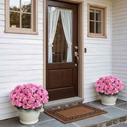 8 Bundles 14" Artificial Silk Camellia Flower Bouquet for Porch(Pink)