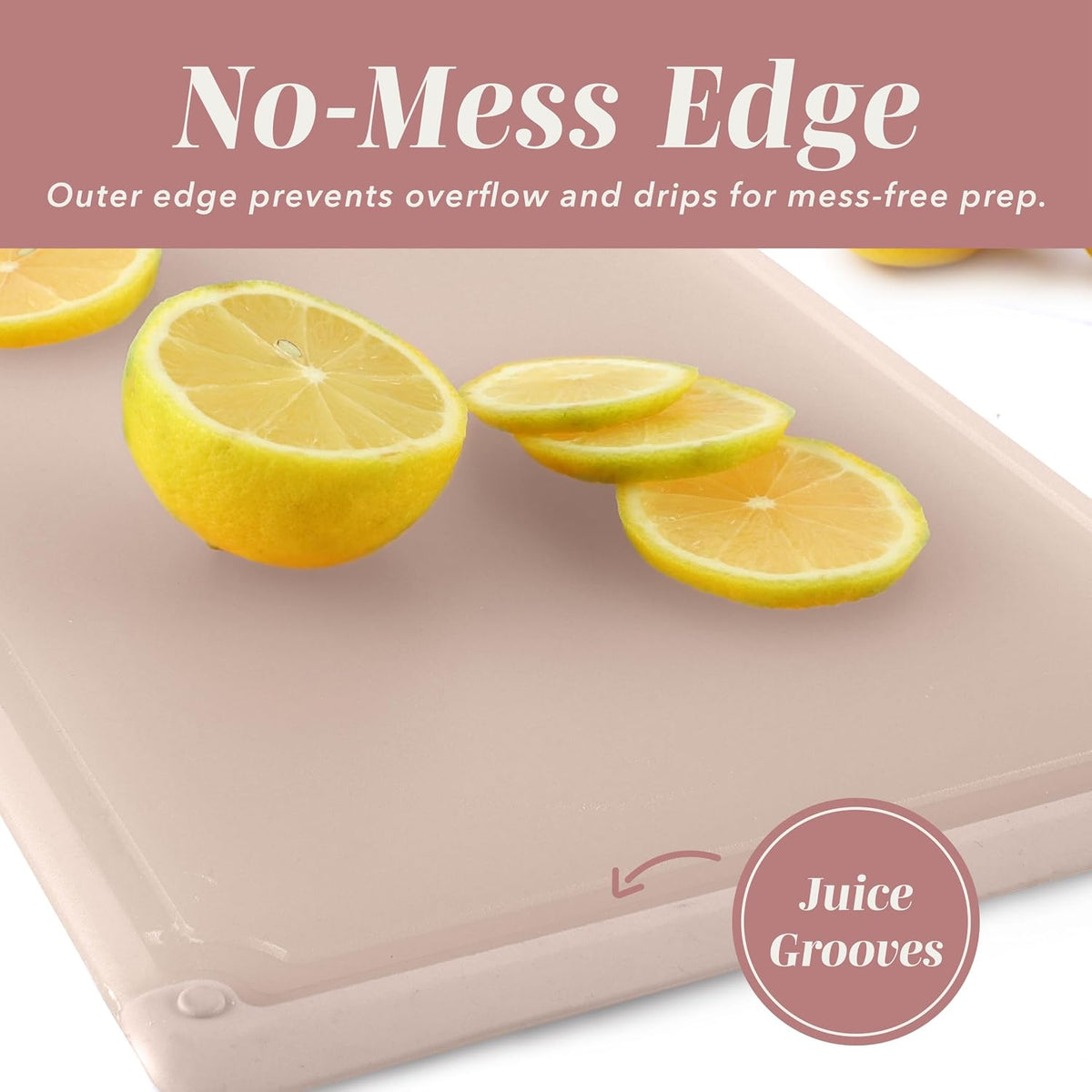 Extra Large Cutting Board Set, Jumbo-Sized Boards with Rubber Border for Enhanced Cooking Experience, 3-Piece, Pink
