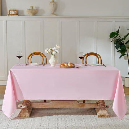 6 Pack Pink Rectangle Tablecloths 90x132 Inch for 6ft Tables
