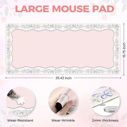 Pink Desk Mat,Cute Desk Pad for Keyboard and Mouse
