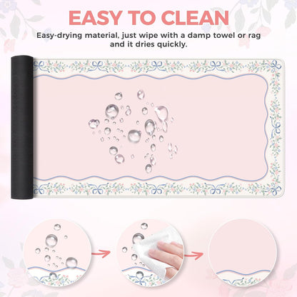 Pink Desk Mat,Cute Desk Pad for Keyboard and Mouse