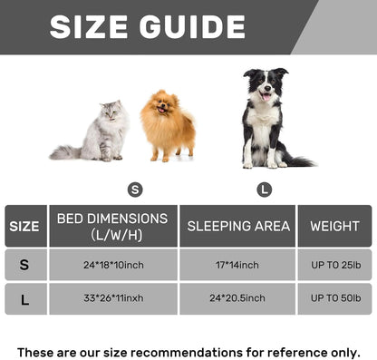 Hollypet Fluffy Dog Cat Bed Pet Couch Beds Plush Soft Warming Machine Washable Puppy Bed with Non-Slip Bottom for Cats and Small Medium Dogs up to 25 lbs, Gray, 24" L x 18" W x 10" Th