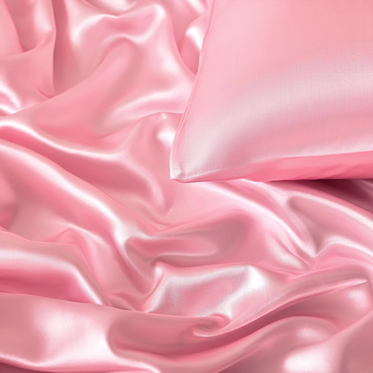 3-Piece Pink Fitted Sheet Queen & Pillowcases, 15-Inch Deep