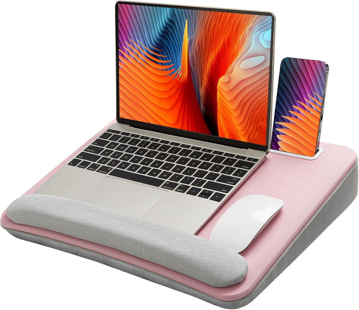 Laptop Lap Desk with Cushion, Fit up to 15.6" Laptop, Pink