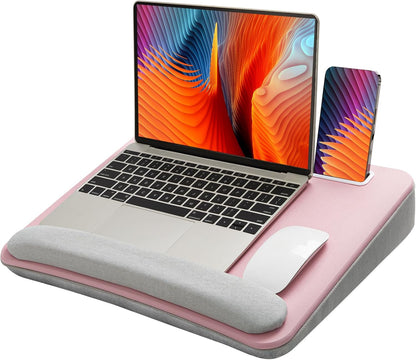 Laptop Lap Desk with Cushion, Fit up to 15.6" Laptop, Pink