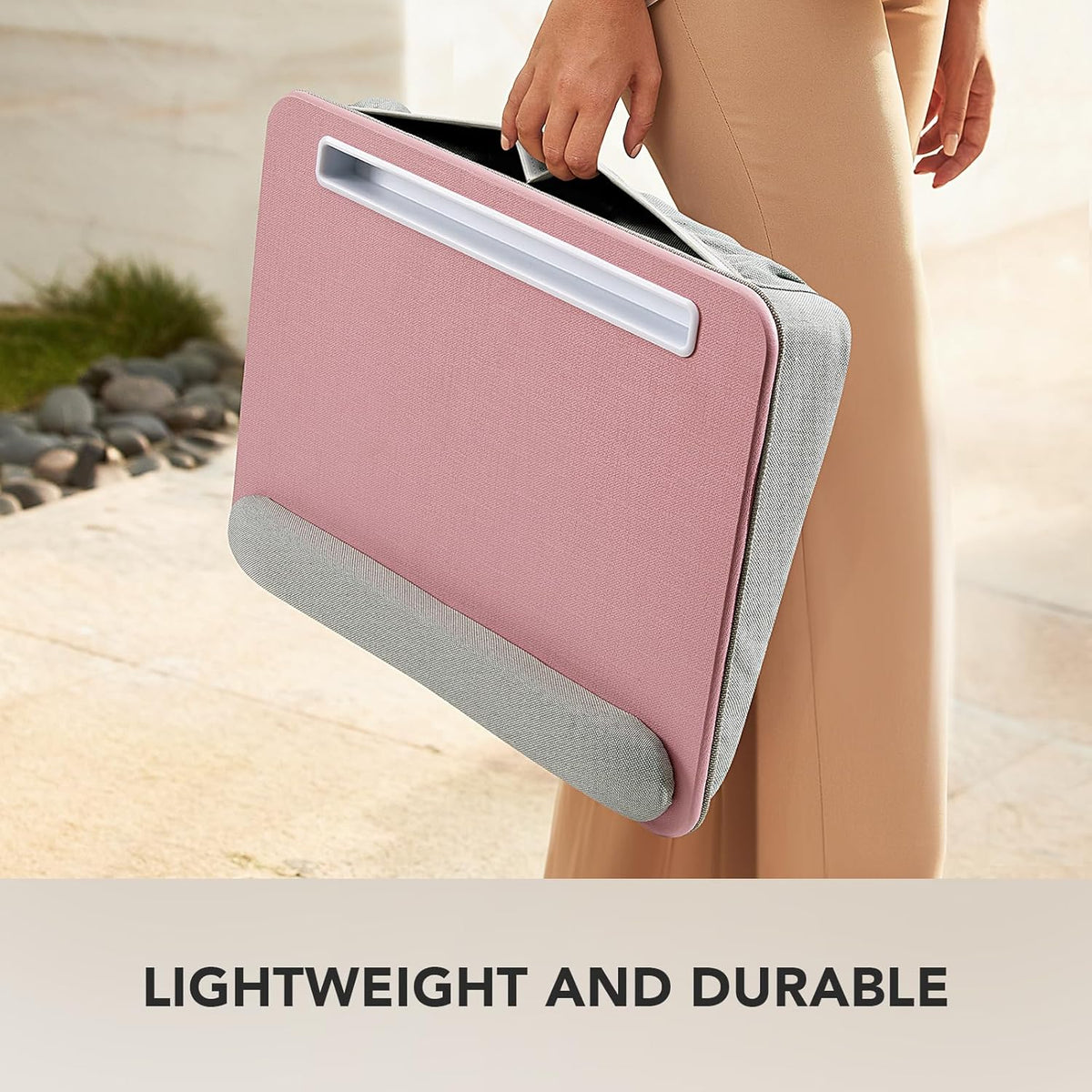 Laptop Lap Desk with Cushion, Fit up to 15.6" Laptop, Pink