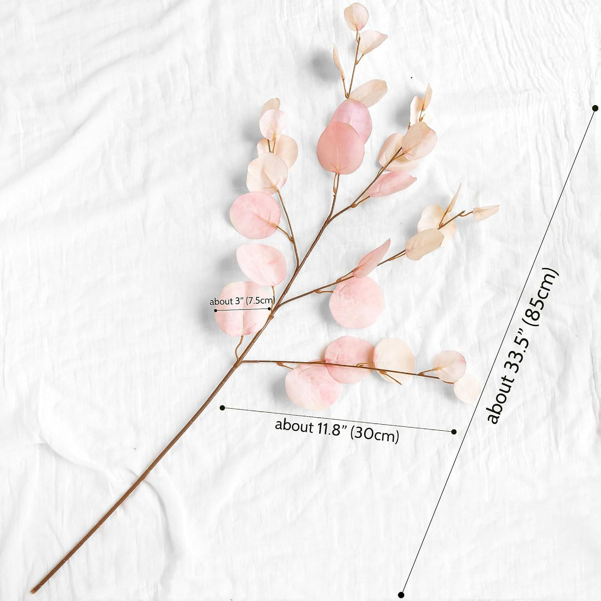 Soft Peach Eucalyptus Artificial Silk Leaves Realistic Looking for Centerpieces Fillers Bouquets Six Stems