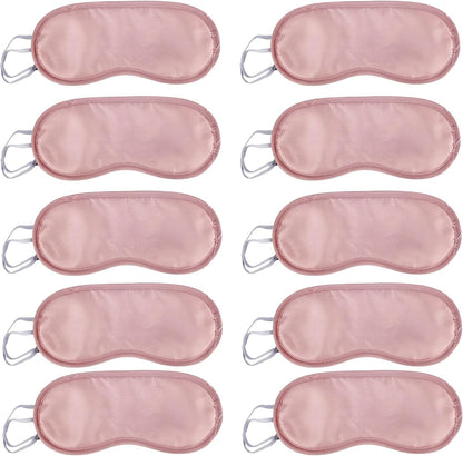 10 Pack Eye Sleep Masks, Sleep Covering, Eye Blinderfold for Sleeping,Travel, Party Supply (Pink)