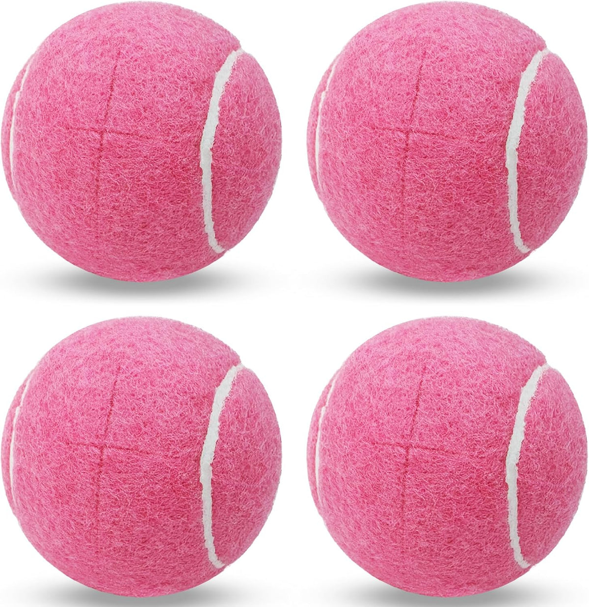 4 Pack Walker Tennis Balls – Pre-Cut Tennis Balls for Walker or Furniture Legs, Long Lasting Ski Glides & Pads, Easy Installation, Floor Protectors (Pink)