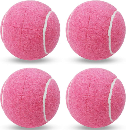 4 Pack Walker Tennis Balls – Pre-Cut Tennis Balls for Walker or Furniture Legs, Long Lasting Ski Glides & Pads, Easy Installation, Floor Protectors (Pink)