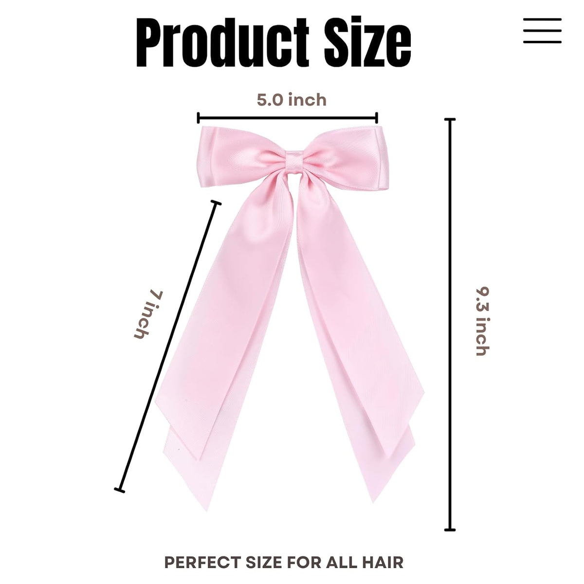 2 PCS Double Layer Hair Bows Pink Hair Ribbon Clips Ponytail Holder Accessories for Women Girls Toddlers Teens Kids