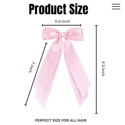 2 PCS Double Layer Hair Bows Pink Hair Ribbon Clips Ponytail Holder Accessories for Women Girls Toddlers Teens Kids